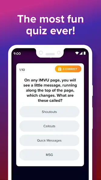 Play Free Credits Quiz For IMVU-2020 Edition  and enjoy Free Credits Quiz For IMVU-2020 Edition with UptoPlay