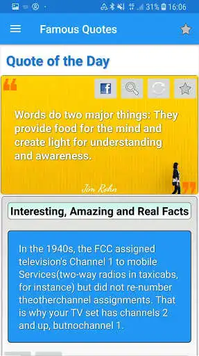 Play APK Free famous quotes, jokes, facts and humor  and enjoy Free famous quotes, jokes, facts and humor with UptoPlay com.alba.free_quotes
