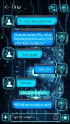 Play (FREE) GO SMS BLUETECH THEME