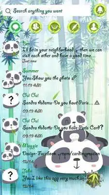 Play (FREE) GO SMS CUTE PANDAS THEME