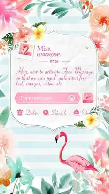 Play (FREE) GO SMS FLAMINGO THEME