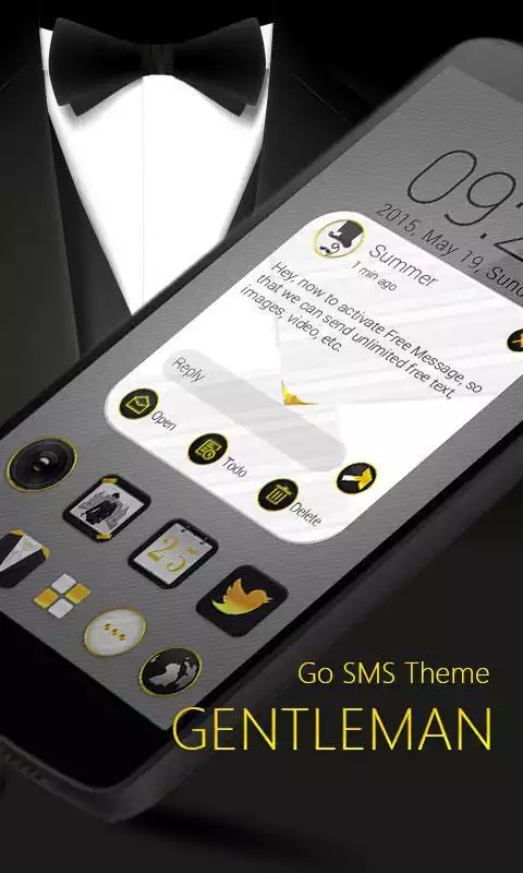 Play (FREE) GO SMS GENTLMAN THEME