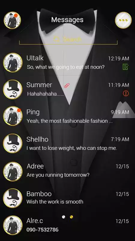 Play (FREE) GO SMS GENTLMAN THEME