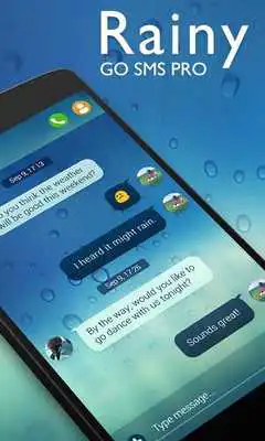 Play (FREE) GO SMS PRO RAINY THEME