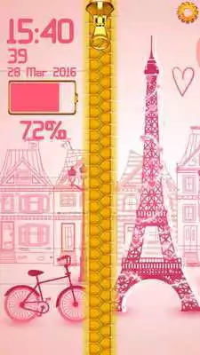 Play free paris zipper lock screen