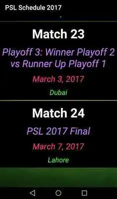 Play Free Schedule PSL 2017