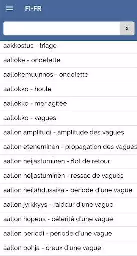 Play French Finnish Dictionary (OFFLINE)  and enjoy French Finnish Dictionary (OFFLINE) with UptoPlay