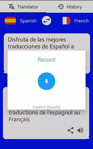 Play French - Spanish Translator ( Text to Speech )