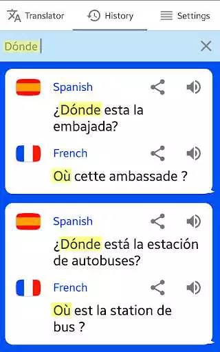 Play French - Spanish Translator ( Text to Speech )