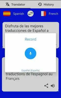 Play French - Spanish Translator ( Text to Speech )