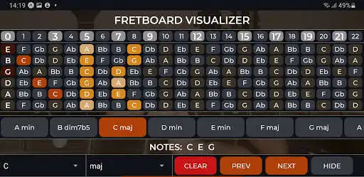 Play Fretboard Visualizer - Scales & Chords as an online game Fretboard Visualizer - Scales & Chords with UptoPlay
