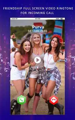 Play Friendship Full Screen Video RingtoneIncoming Call