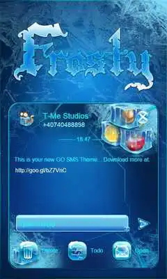 Play Frosty Glass SMS Theme