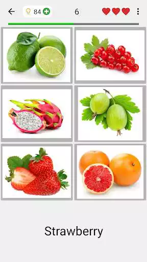 Play Fruit and Vegetables, Nuts  Berries: Picture-Quiz