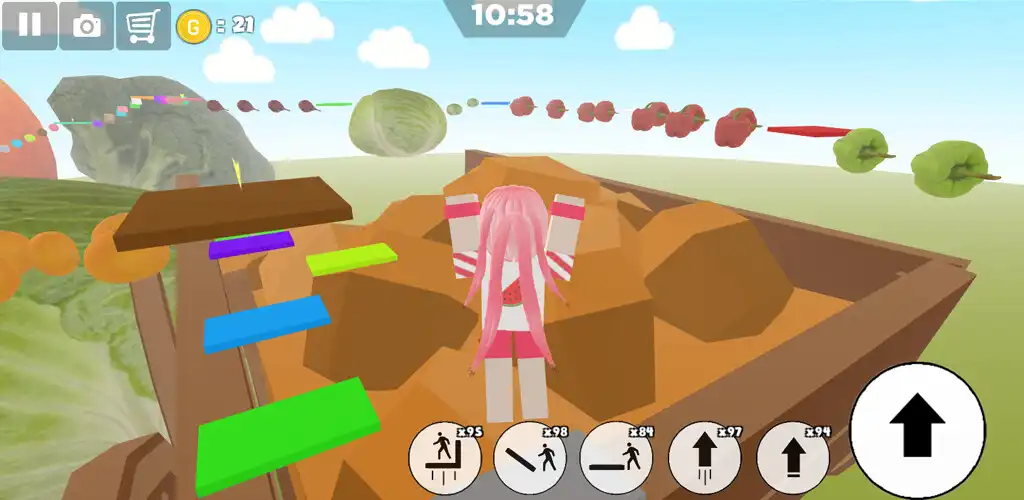 Play Fruit and vegetables parkour  and enjoy Fruit and vegetables parkour with UptoPlay