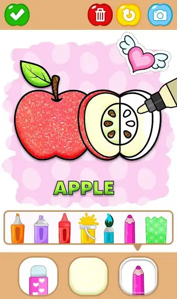 Play Fruit Glitter Coloring  Learn  and enjoy Fruit Glitter Coloring  Learn with UptoPlay