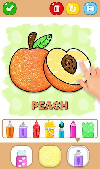 Play Fruit Glitter Coloring  Learn as an online game Fruit Glitter Coloring  Learn with UptoPlay
