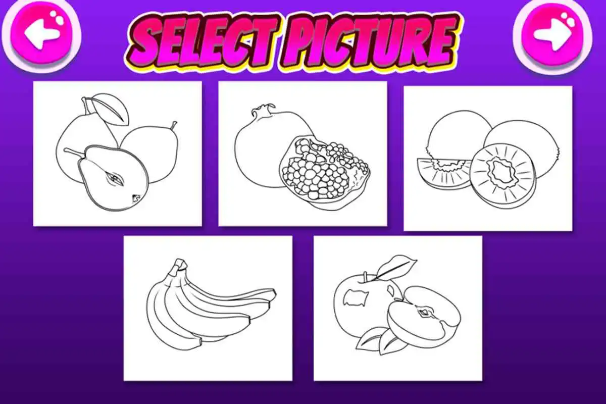 Play Fruit Line Draw Coloring Games  - Learn to draw