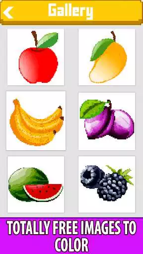 Play Fruits Color by Number - Pixel Paint, Number Draw