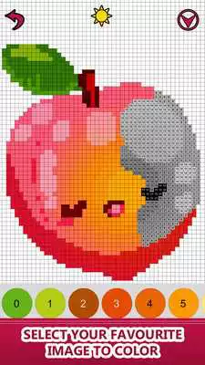 Play Fruits Color by Number - Pixel Paint, Number Draw