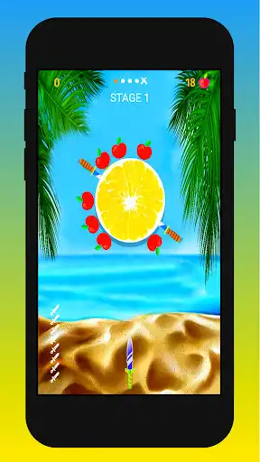 Play Fruity hit - Throw Knife game as an online game Fruity hit - Throw Knife game with UptoPlay
