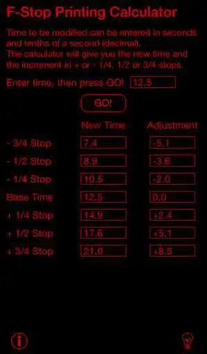 Play f-Stop Printing Calculator as an online game f-Stop Printing Calculator with UptoPlay