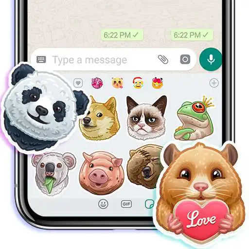 Play Funny Animal Stickers - Add to Chats App (Free) APK