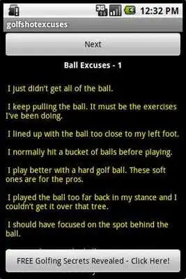 Play Funny Golf Shot Excuses