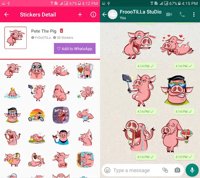 Play Funny Pig Stickers WAStickers as an online game Funny Pig Stickers WAStickers with UptoPlay