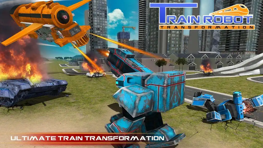 Play Futuristic Euro Train Transformation Robot War 3D as an online game Futuristic Euro Train Transformation Robot War 3D with UptoPlay