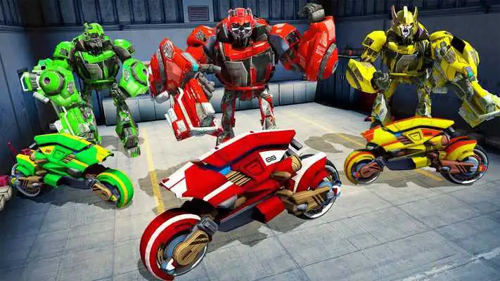 Play Futuristic War Robot Bike