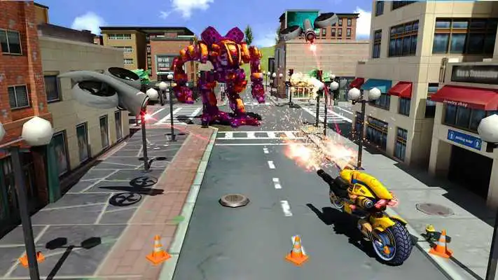 Play Futuristic War Robot Bike