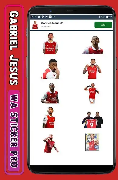 Play Gabriel Jesus - WA Sticker Pro as an online game Gabriel Jesus - WA Sticker Pro with UptoPlay