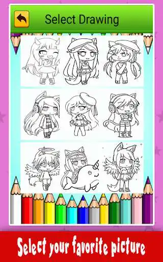 Play Gacha Chibi Coloring Book as an online game Gacha Chibi Coloring Book with UptoPlay