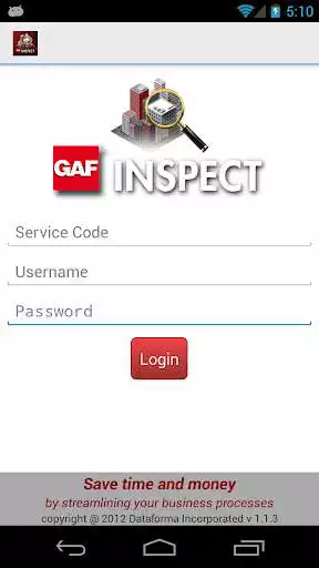 Play APK GAF INSPECT  and enjoy GAF INSPECT with UptoPlay com.dataforma.dflowslope.android.gaf
