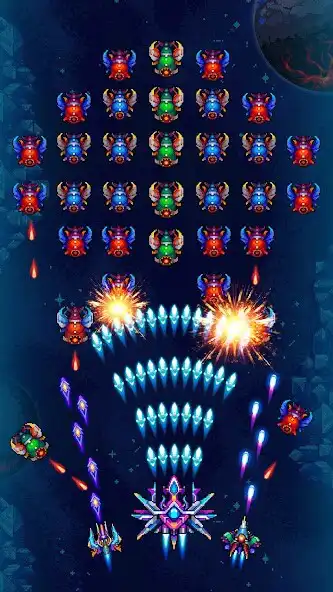 Play Galaxiga Arcade Shooting Game as an online game Galaxiga Arcade Shooting Game with UptoPlay