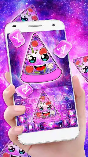 Play Galaxy Cute Face Pizza Keyboard Theme  and enjoy Galaxy Cute Face Pizza Keyboard Theme with UptoPlay