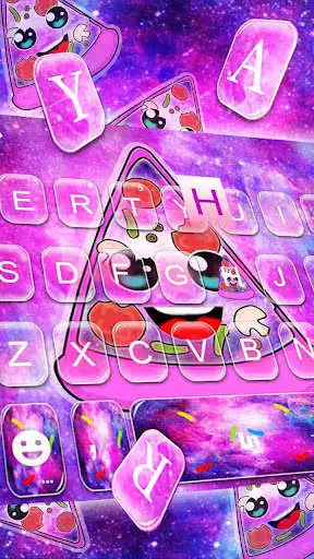 Play Galaxy Cute Face Pizza Keyboard Theme as an online game Galaxy Cute Face Pizza Keyboard Theme with UptoPlay