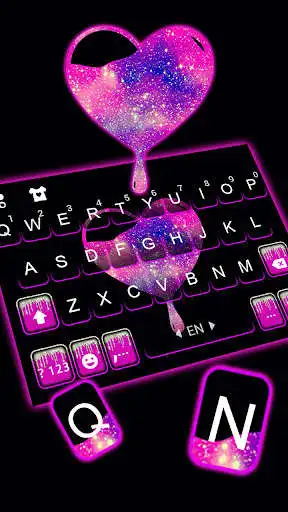 Play Galaxy Heart Drip Keyboard Background as an online game Galaxy Heart Drip Keyboard Background with UptoPlay