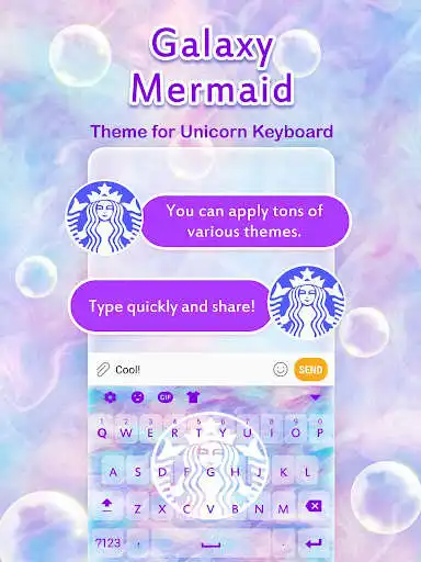 Play Galaxy Mermaid Keyboard Theme for Girls  and enjoy Galaxy Mermaid Keyboard Theme for Girls with UptoPlay