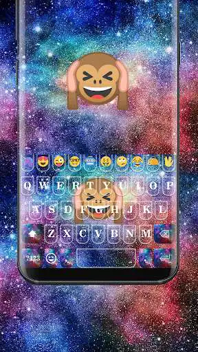Play Galaxy Monkey Emoji Keyboard Theme