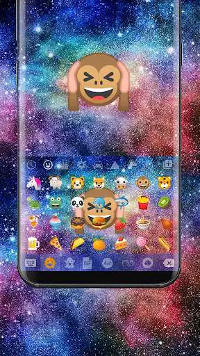 Play Galaxy Monkey Emoji Keyboard Theme