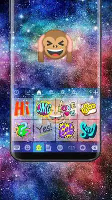 Play Galaxy Monkey Emoji Keyboard Theme
