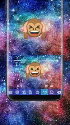 Play Galaxy Monkey Emoji Keyboard Theme