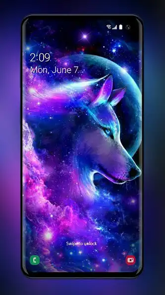 Play Galaxy Wolf Wallpaper as an online game Galaxy Wolf Wallpaper with UptoPlay
