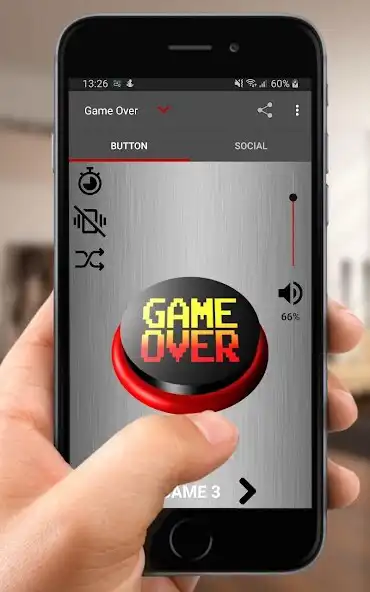 Play GAME OVER Button as an online game GAME OVER Button with UptoPlay