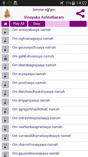 Play Ganesha Ashtotharam - Telugu