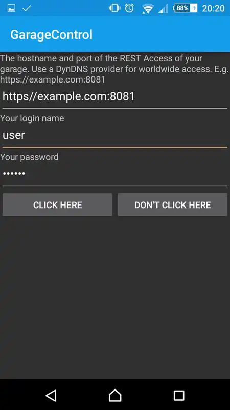 Play Garage Control Widget