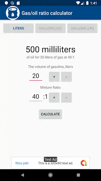 Play Gas/oil ratio calculator  and enjoy Gas/oil ratio calculator with UptoPlay