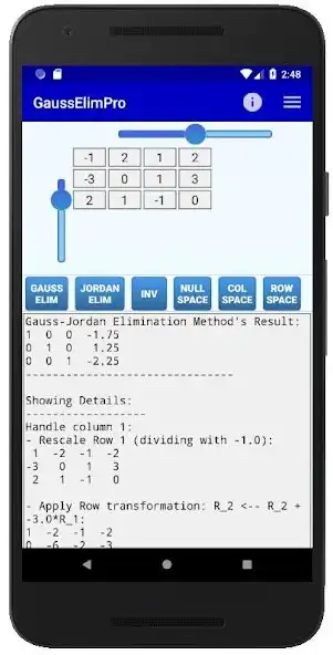 Play Gauss Jordan Elimination Pro as an online game Gauss Jordan Elimination Pro with UptoPlay